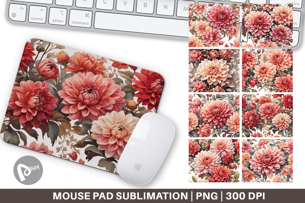 Mouse Pad Dahlia Pattern - So Fontsy