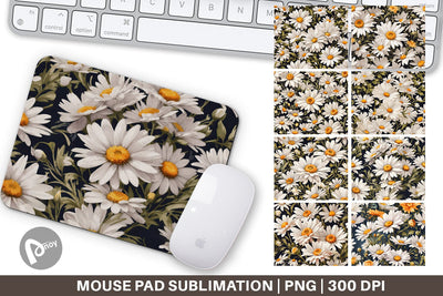 Mouse Pad Daisies Pattern Sublimation artnoy 
