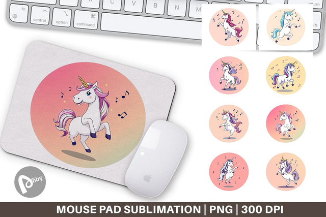 Mouse Pad Dancing Unicorn Sublimation artnoy 