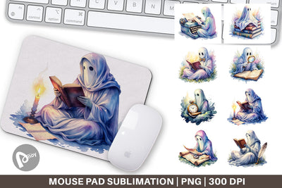 Mouse Pad Dark Academia Ghost Reader Sublimation artnoy 