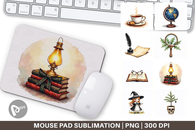 Mouse Pad Dark Academia Scholarly Christmas Sublimation artnoy 