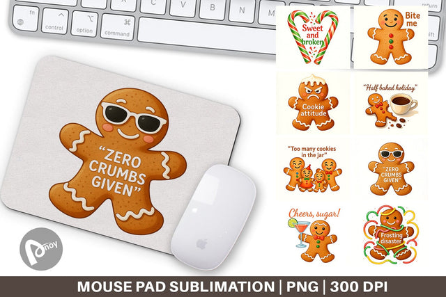Mouse Pad Dark Humor Gingerbread Sublimation artnoy 