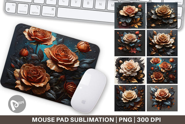 Mouse Pad Dark Rose flower Sublimation artnoy 