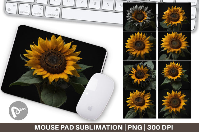 Mouse Pad Dark Sunflower Sublimation artnoy 
