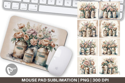 Mouse Pad Decorative Milk Can Sublimation artnoy 
