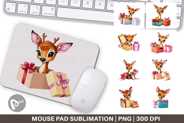 Mouse Pad Deer Fawn Gift Sublimation artnoy 
