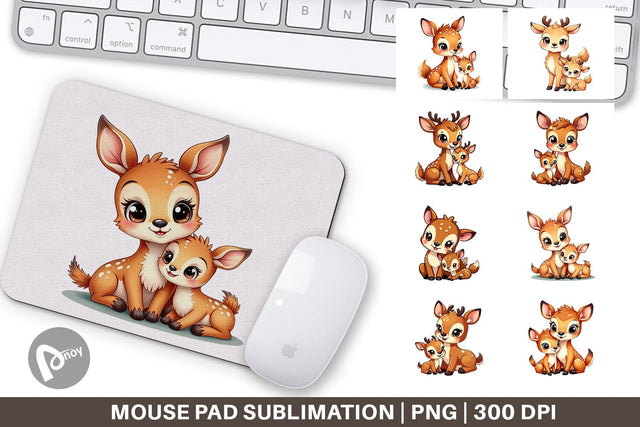 Mouse Pad Deer Mother's Day Sublimation artnoy 
