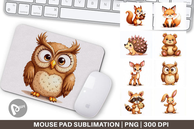 Mouse Pad Derpy Gingerbread Woodland Creatures Sublimation artnoy 