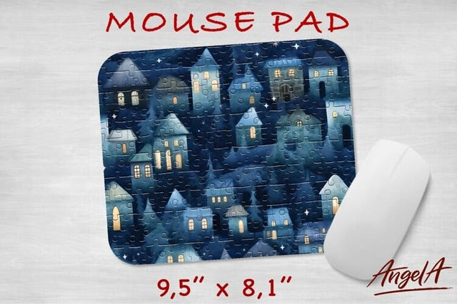 Mouse pad designs / christmas village / puzzle effect Sublimation Angelina Semenova 
