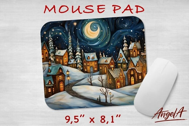 Mouse pad designs / christmas village sublimation / winter Sublimation Angelina Semenova 