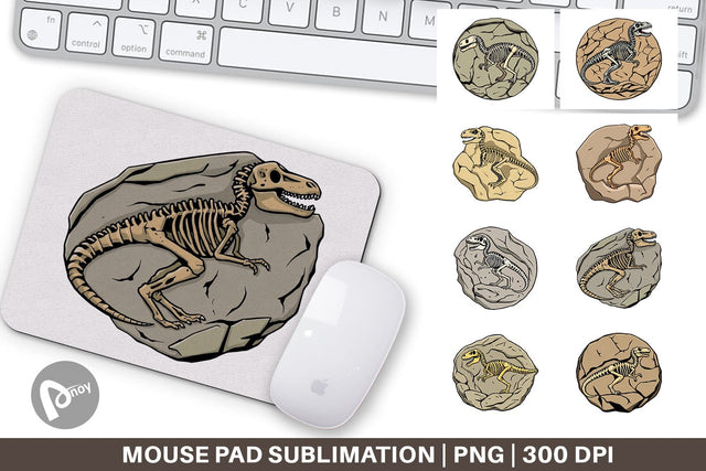 Mouse Pad Dino Fossil Sublimation artnoy 