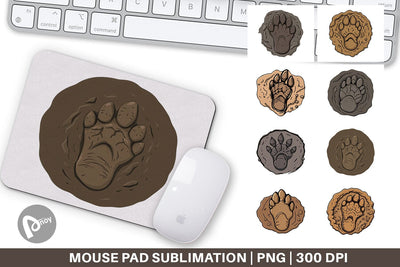 Mouse Pad Dinosaur Footprint Sublimation artnoy 