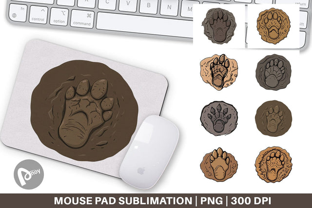 Mouse Pad Dinosaur Footprint Sublimation artnoy 