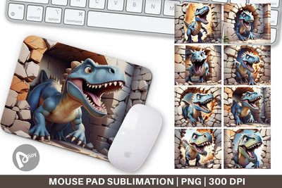 Mouse Pad Dinosaurs in Wall Sublimation artnoy 