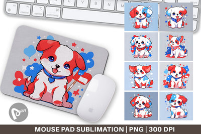 Mouse Pad Dog 4th July Sublimation artnoy 