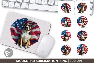 Mouse Pad Dog 4th of July Sublimation artnoy 