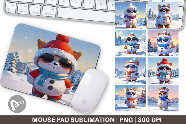 Mouse Pad Dog Christmas Sublimation artnoy 
