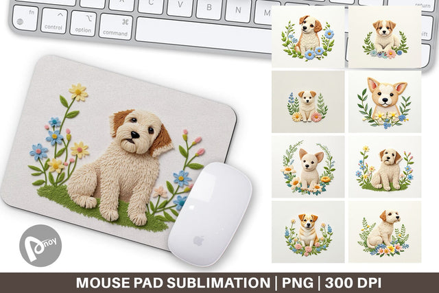 Mouse Pad Dog Embroidery Sublimation artnoy 