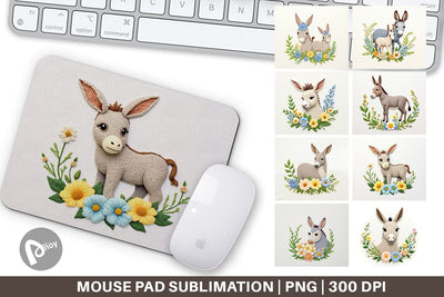 Mouse Pad Donkey Embroidery Sublimation artnoy 