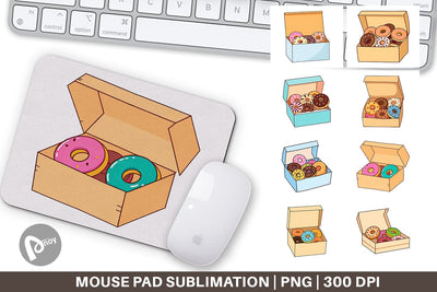 Mouse Pad Donut Box Sublimation artnoy 