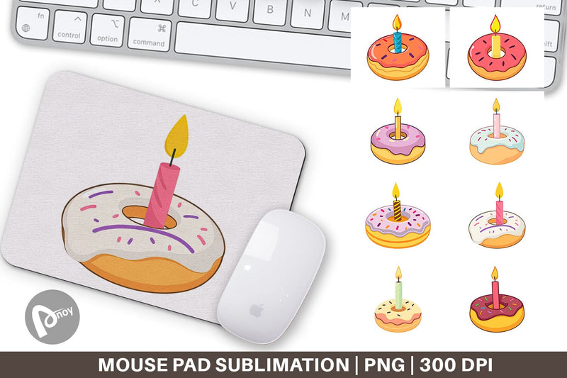Mouse Pad Donut Candle Sublimation artnoy 
