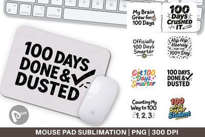 Mouse Pad Doodle Marker 100 Days of School Sublimation artnoy 