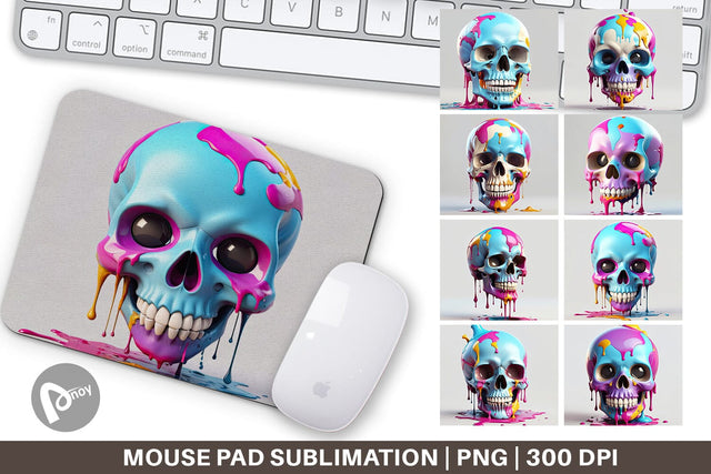 Mouse Pad Dripping Skull Sublimation artnoy 