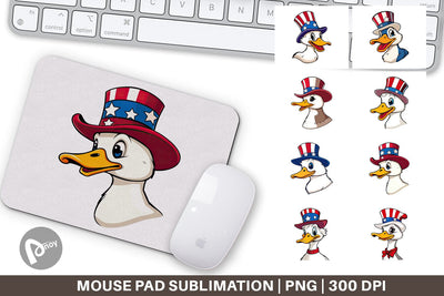 Mouse Pad Duck Patriotic Sublimation artnoy 