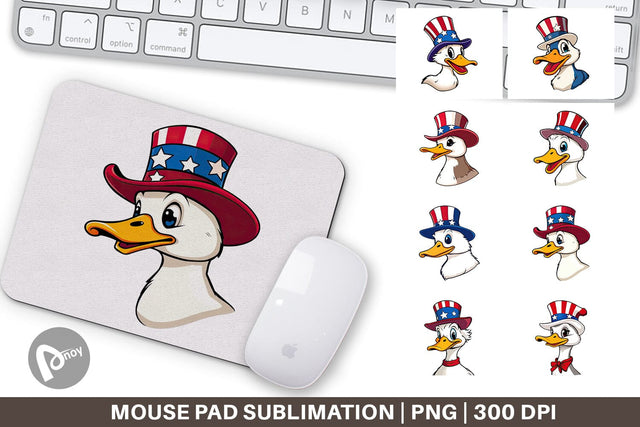 Mouse Pad Duck Patriotic Sublimation artnoy 