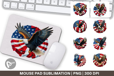 Mouse Pad Eagle 4th of July Sublimation artnoy 
