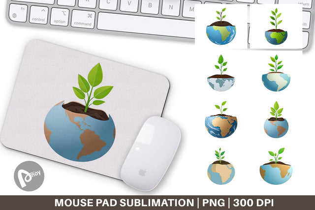 Mouse Pad Earth with a Seedling Sublimation artnoy 
