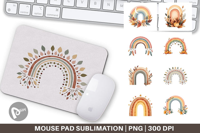 Mouse Pad Earthy Boho Fall Sublimation artnoy 