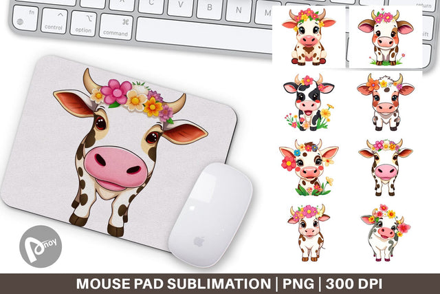 Mouse Pad Easter Cow Sublimation artnoy 