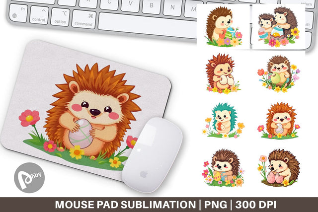Mouse Pad Easter Hedgehog Sublimation artnoy 