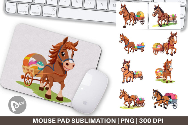 Mouse Pad Easter Horse Sublimation artnoy 