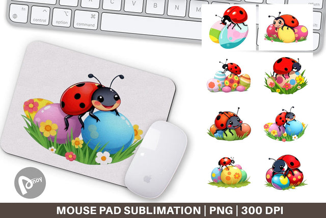Mouse Pad Easter Ladybug Sublimation artnoy 