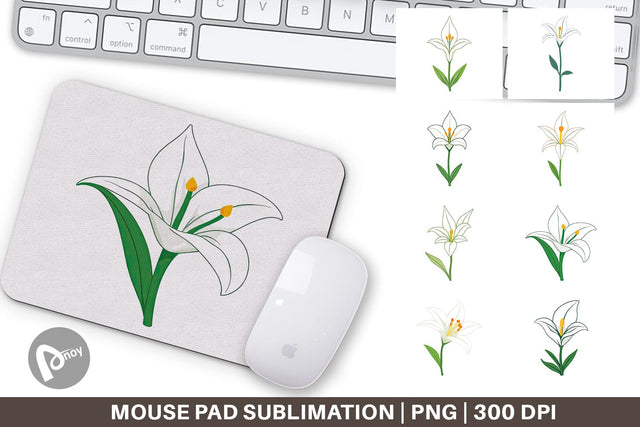 Mouse Pad Easter Lily Sublimation artnoy 