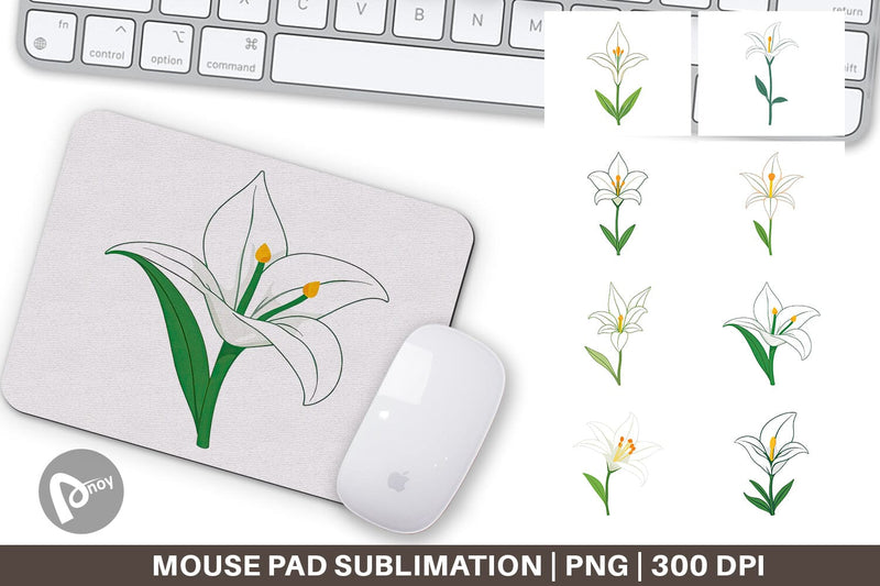 Mouse Pad Easter Lily Sublimation artnoy 