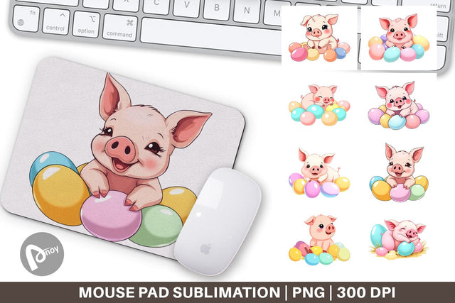 Mouse Pad Easter Pig Sublimation artnoy 