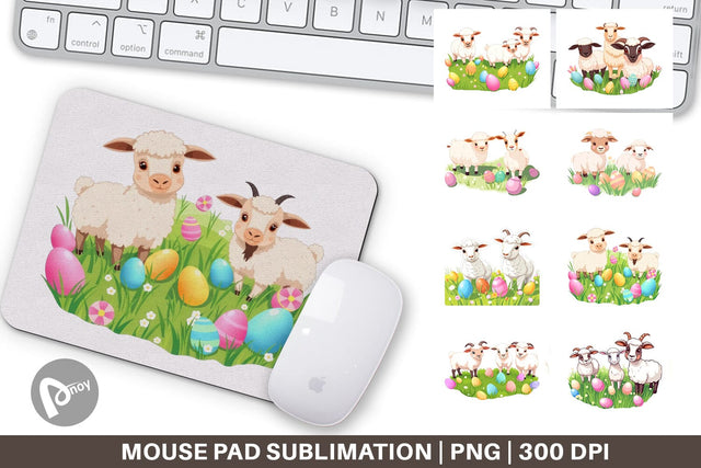 Mouse Pad Easter Sheep Sublimation artnoy 