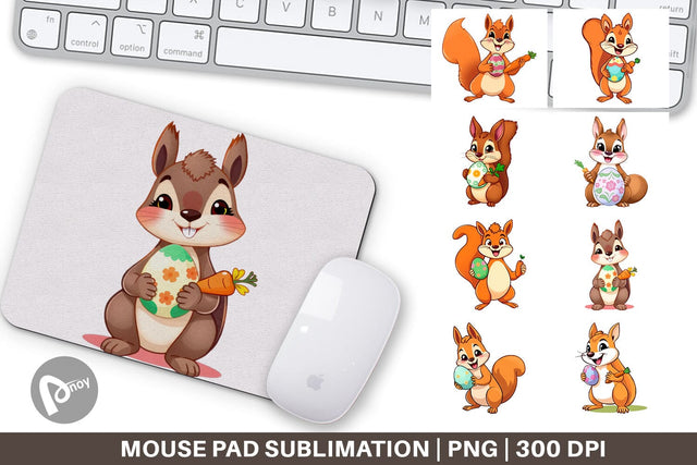 Mouse Pad Easter Squirrel Sublimation artnoy 
