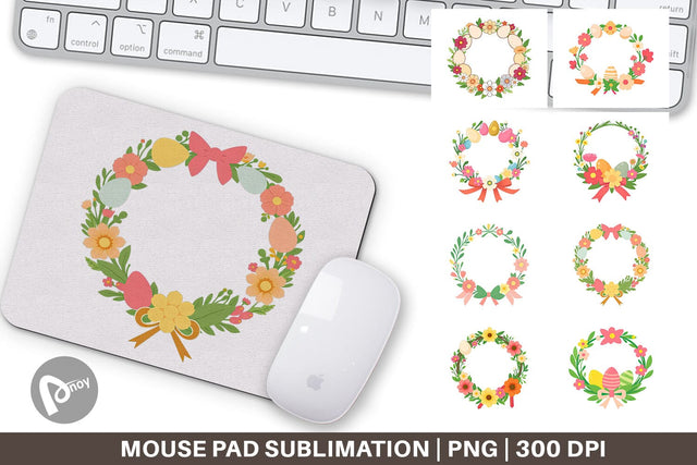 Mouse Pad Easter Wreath Sublimation artnoy 