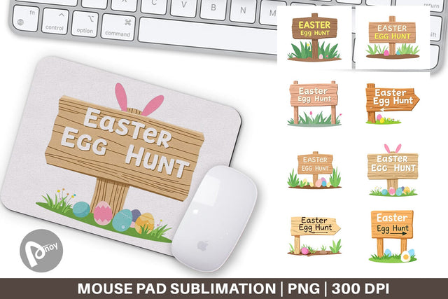 Mouse Pad Egg Hunt Sign Sublimation artnoy 