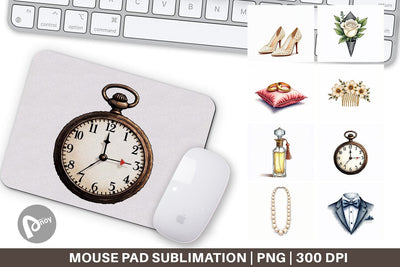 Mouse Pad Elegant Bridal Accessories and Keepsakes Sublimation artnoy 