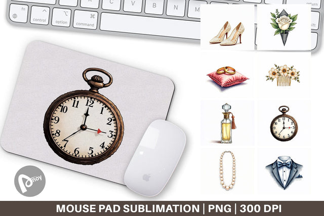 Mouse Pad Elegant Bridal Accessories and Keepsakes Sublimation artnoy 