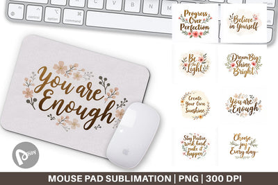 Mouse Pad Elegant Gold Motivational Quotes Sublimation artnoy 