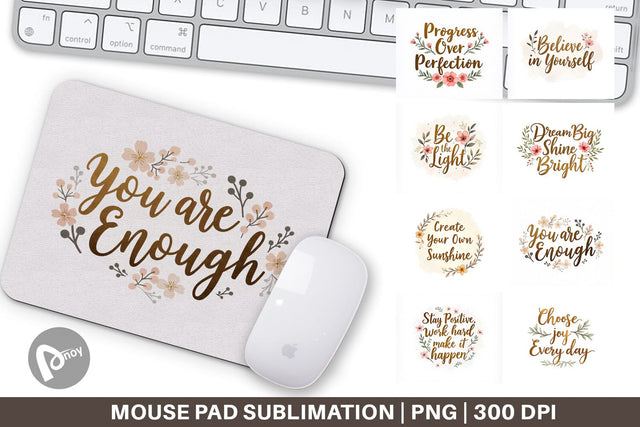 Mouse Pad Elegant Gold Motivational Quotes Sublimation artnoy 