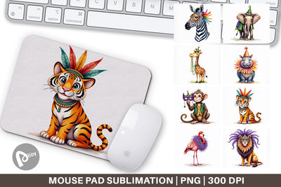 Mouse Pad Enchanted Forest Masquerade Animal Sublimation artnoy 