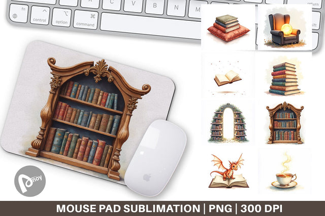 Mouse Pad Enchanted Reading Nook Sublimation artnoy 