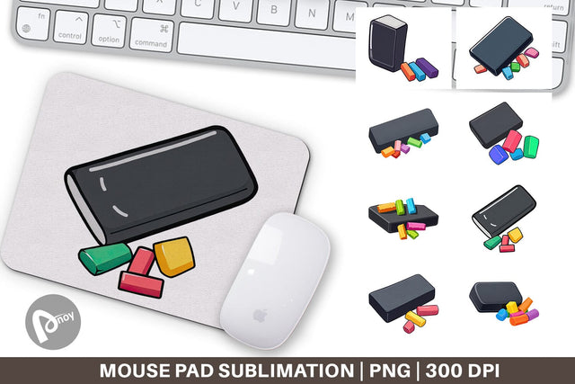 Mouse Pad Eraser and Chalk Sublimation artnoy 
